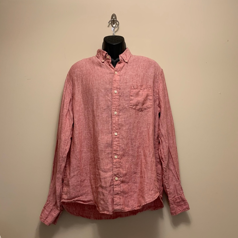 J. Crew 100% Linen Slim Fit Button-Down Shirt XL